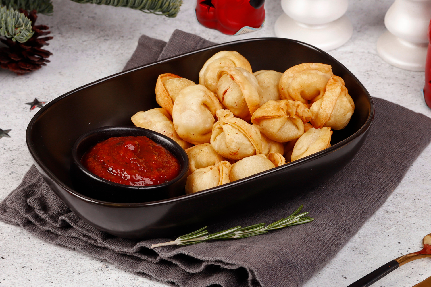 Жареные пельмени