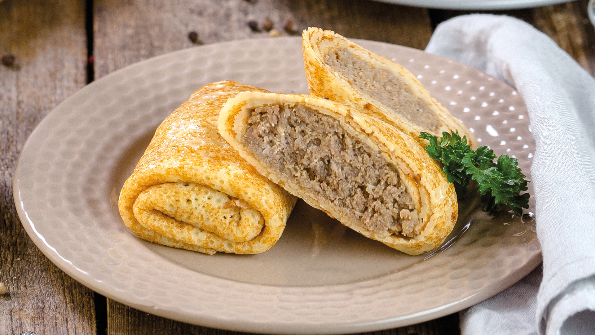 Блинчики «Домашние» с мясом ТМ ЕРМОЛИНО