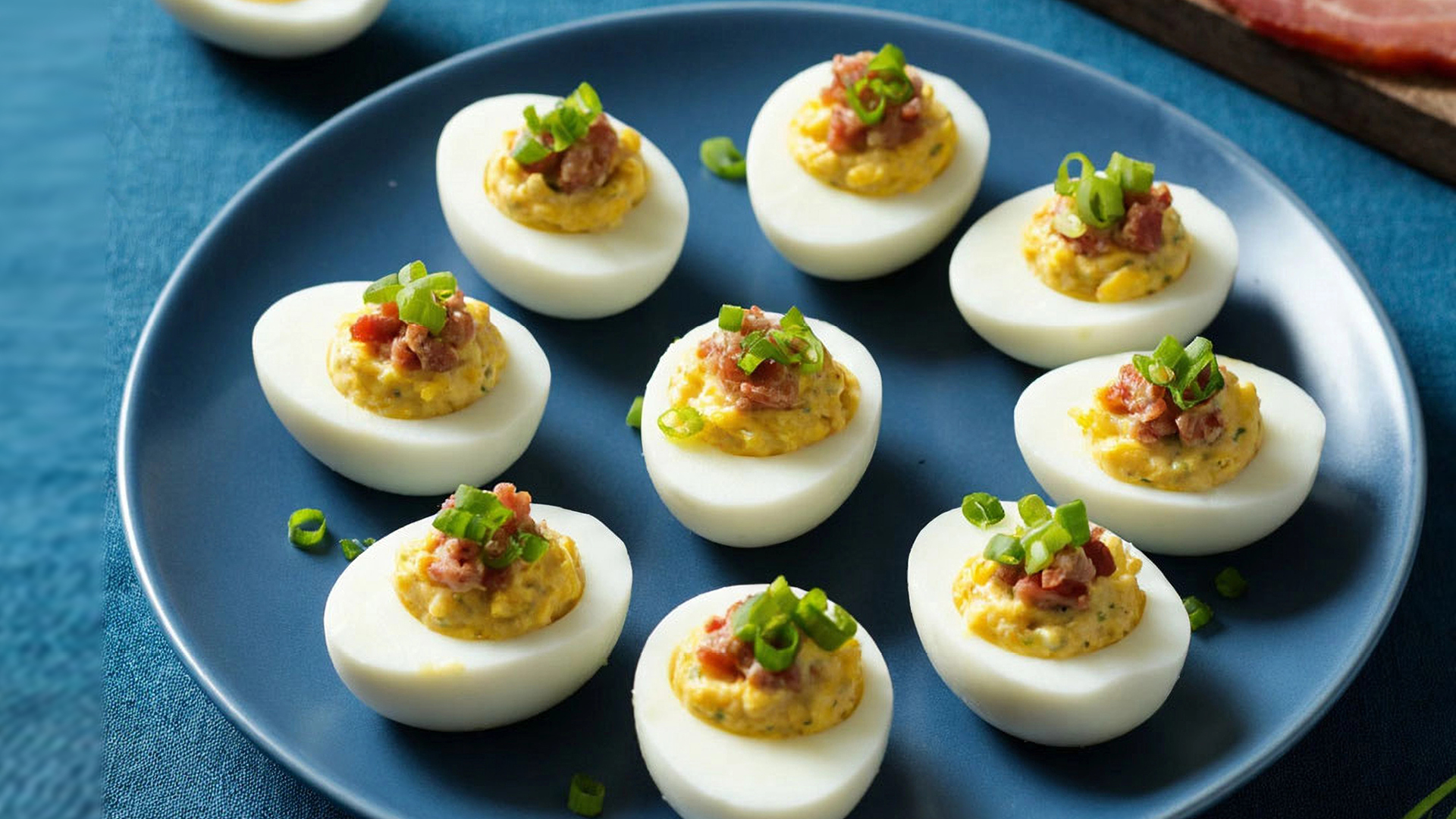 Фаршированные яйца с беконом и сыром. Рецепт ТМ ЕРМОЛИНО
