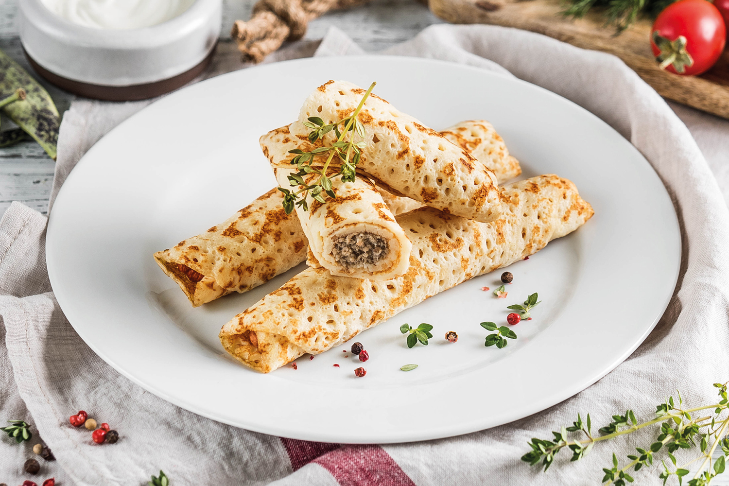 Блинчики «Лакомка» с мясом ТМ «ЕРМОЛИНО»