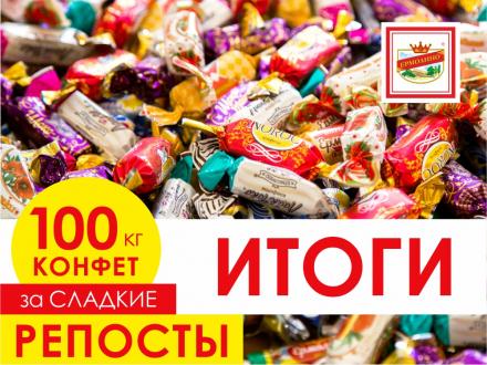 Подводим итоги акции «100 кг конфет за сладкие репосты»!