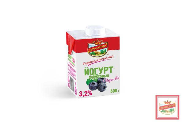 Йогурт фруктовый «Черника», 3,2%, 500 г