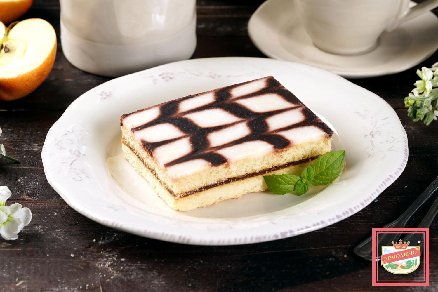 Пирожное песочное «Полоска» с яблочной начинкой