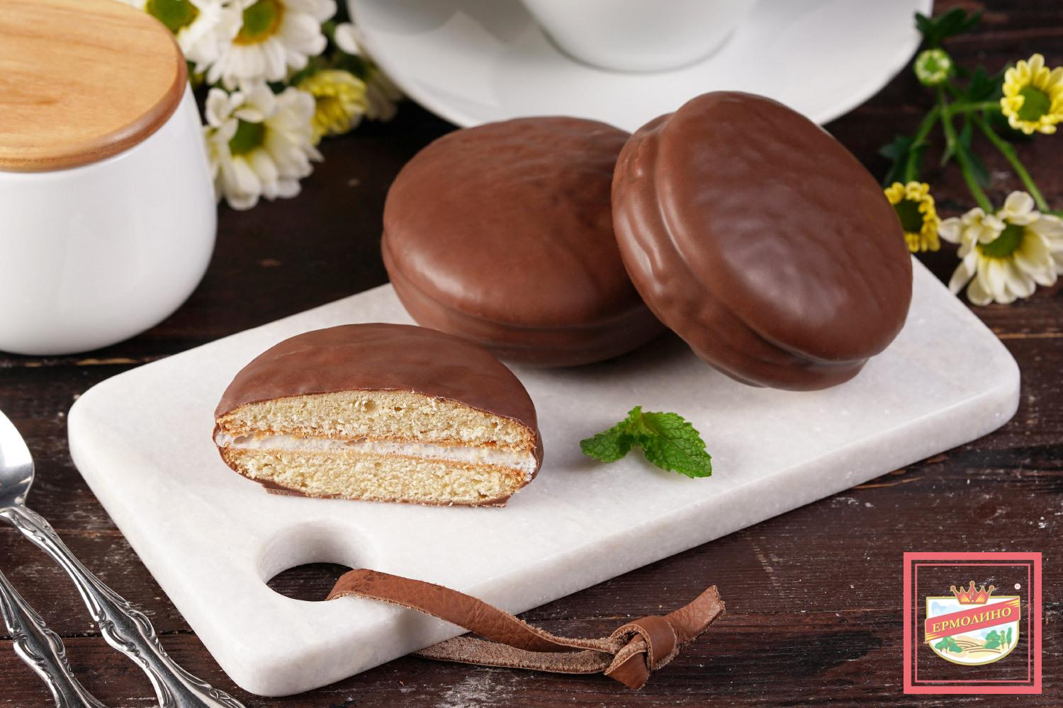 Печенье сдобное «Чоко-локо» глазированное с суфле со вкусом ванили