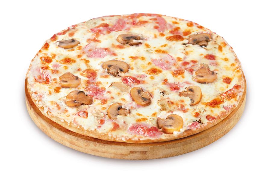 Пицца с ветчиной и грибами