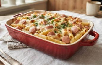 Макароны с сосисками в духовке