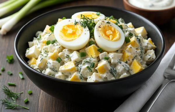 Салат из яиц и зеленого лука