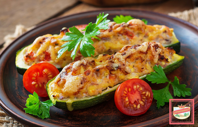 Курица с кабачками в духовке фото