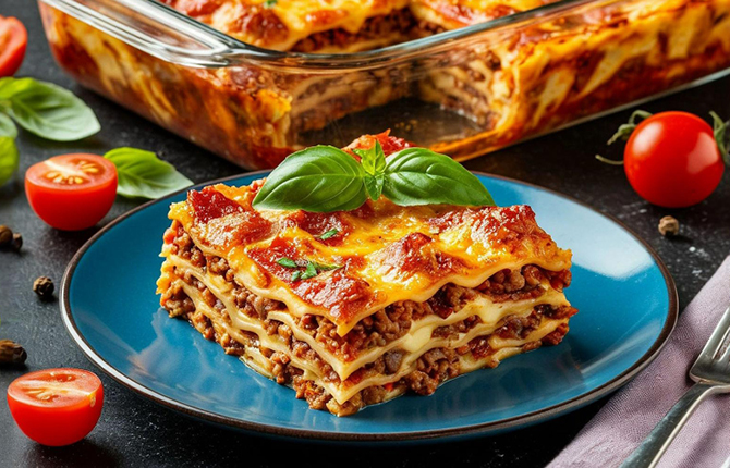 Лазанья «3 сыра» с грудинкой фото