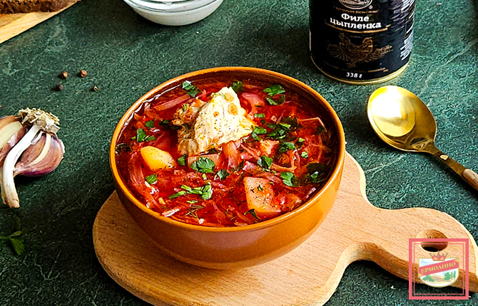 Борщ с курицей фото