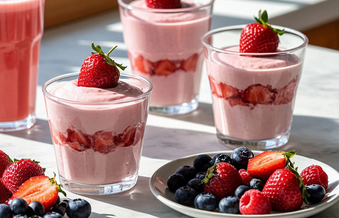 Клубничный мусс фото