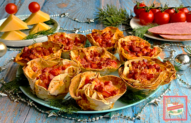 Корзиночки из лаваша фото