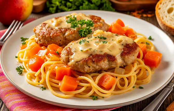 Котлеты с соусом из яблок фото