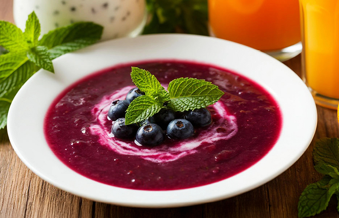 Сладкий суп с черникой фото