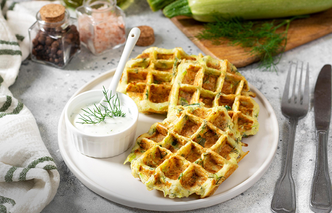 Вафли из кабачков фото