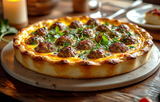 Заливной пирог с мясом фото