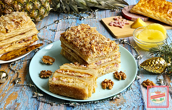 Закусочный торт «Наполеон» фото