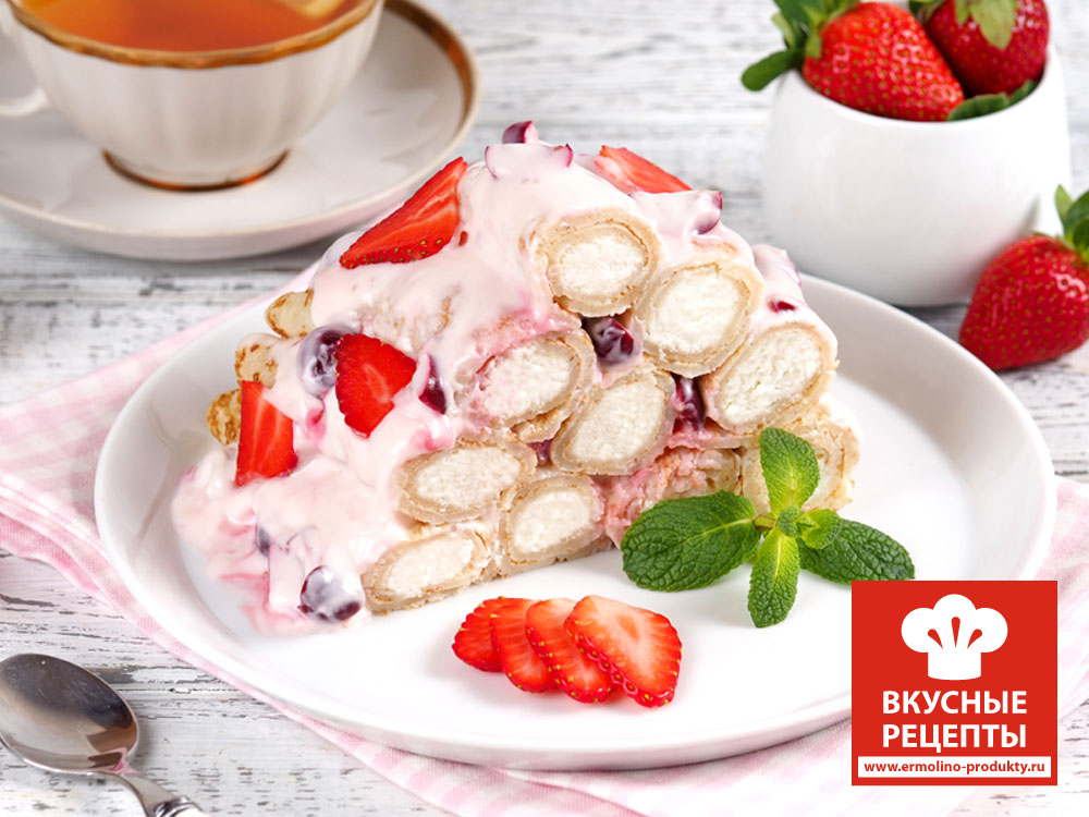 Торт из блинов со сметанным кремом фото