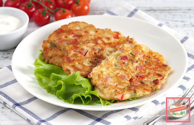 Оладьи с колбаской «Запасной вариант» — рецепт приготовления на домашней кухне