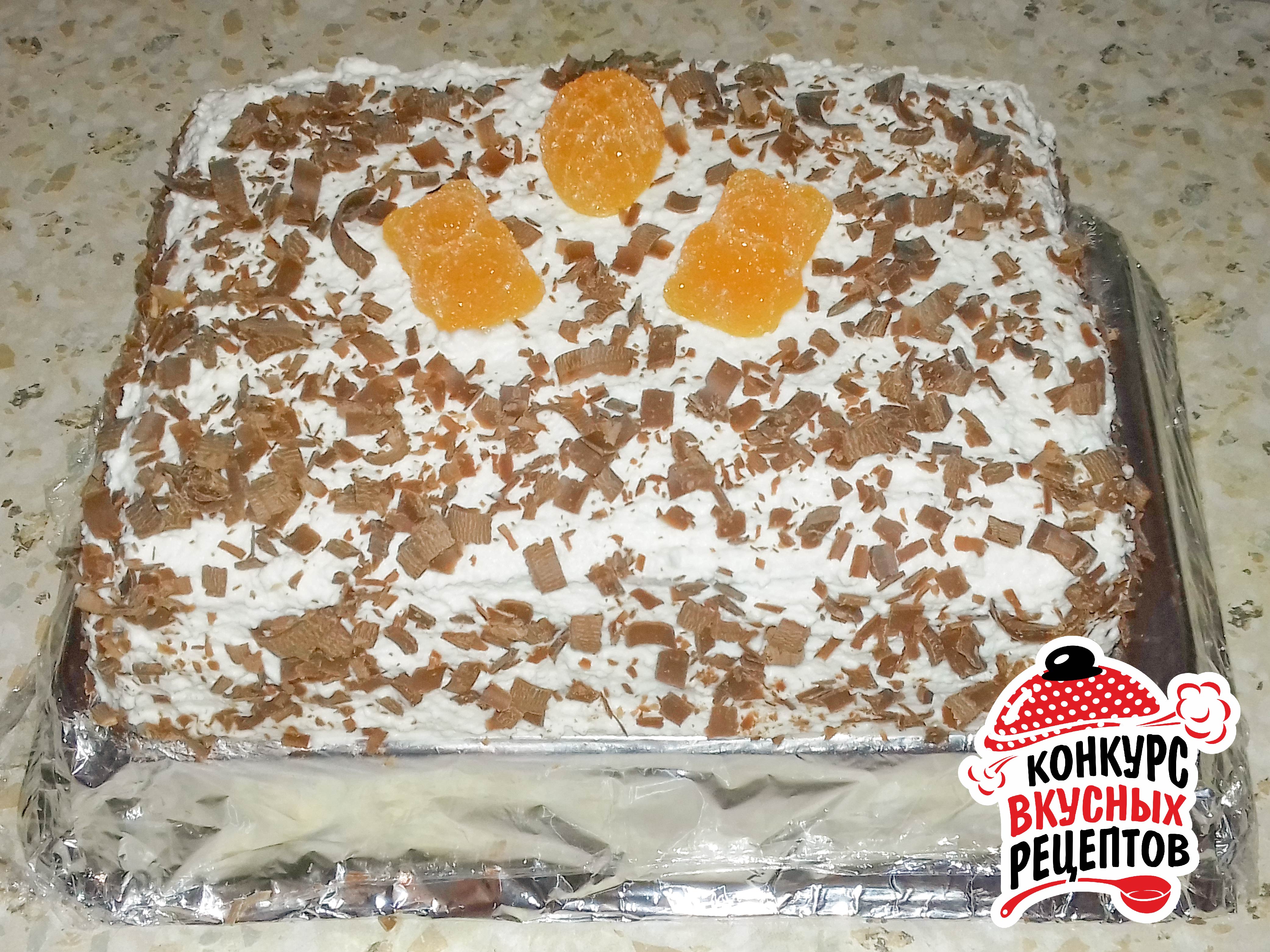 Торт из печенья и сметаны фото