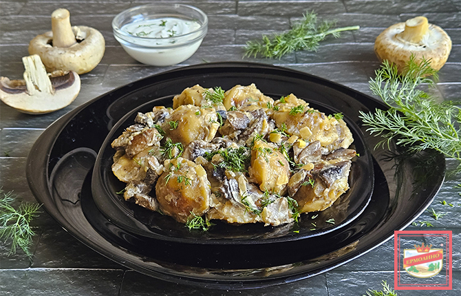 Жареные пельмени с грибами фото